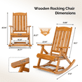thumbnail image 6 of Ktaxon Fir Wood Rocking Chair Adjustable Backrest with Footrest 28 Inch Indoor Living Room, Teak, 6 of 9