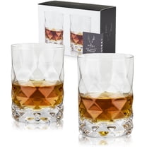 Viski Raye Gem Lowball Tumblers for Margarita, Whiskey Gifts, 10oz Set of 2