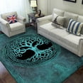 thumbnail image 2 of Celtic Tree of Life Rectangle Area Rug – Indoor/Outdoor – for Living Room, Bedroom, Hallway – Modern Home Decor Carpet – Non-Slip Backing – Machine Washable, 2 of 7