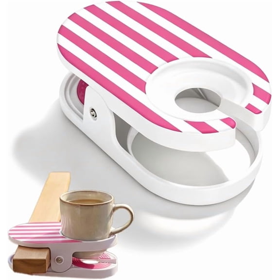 Clip On Drink Holder-Secure Your Beverage Anywhere,Beach Chair Cup Holder with Clamp, Portable Drink Clip Cup Holder for Desk Table Pool Lounge Cruise Outdoor Use
