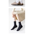 thumbnail image 2 of Xiao Hua 3 pares de calcetines de algodón para mujer, finos, suaves, cómodos, transpirables, de vestir, por encima del tobillo, para negocios, informales y deportivos (negros)., 2 of 2