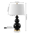 thumbnail image 3 of JONATHAN Y Bowen 27.5" Contemporary Transitional Ceramic Gourd LED Table Lamp, Black/Brass Gold, JYL4023C, 3 of 7