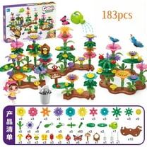 183Pcs Flower Garden Building Toys for Girls Boys 3 4 5 6 7 Year Old,Preschool Garden Play Set As Educational STEM Toys for Kids,Building Stem Toys for Kids Toddlers Ages 3-5,for Gift