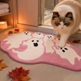 thumbnail image 6 of Halloween Ghost Bathroom Rug Cute Spooky Non Slip Bath Mat Machine Washable for Bathroom Home Decor Pink, 6 of 7