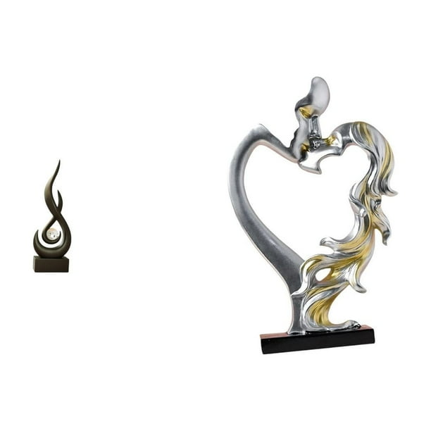Escultura abstracta de fuego,Estatua de arte abstracto,adorno para decoración del hogar,Estatua de pareja,Figura de pareja besándose,regalo de boda moderno,Estatua de pareja besándose