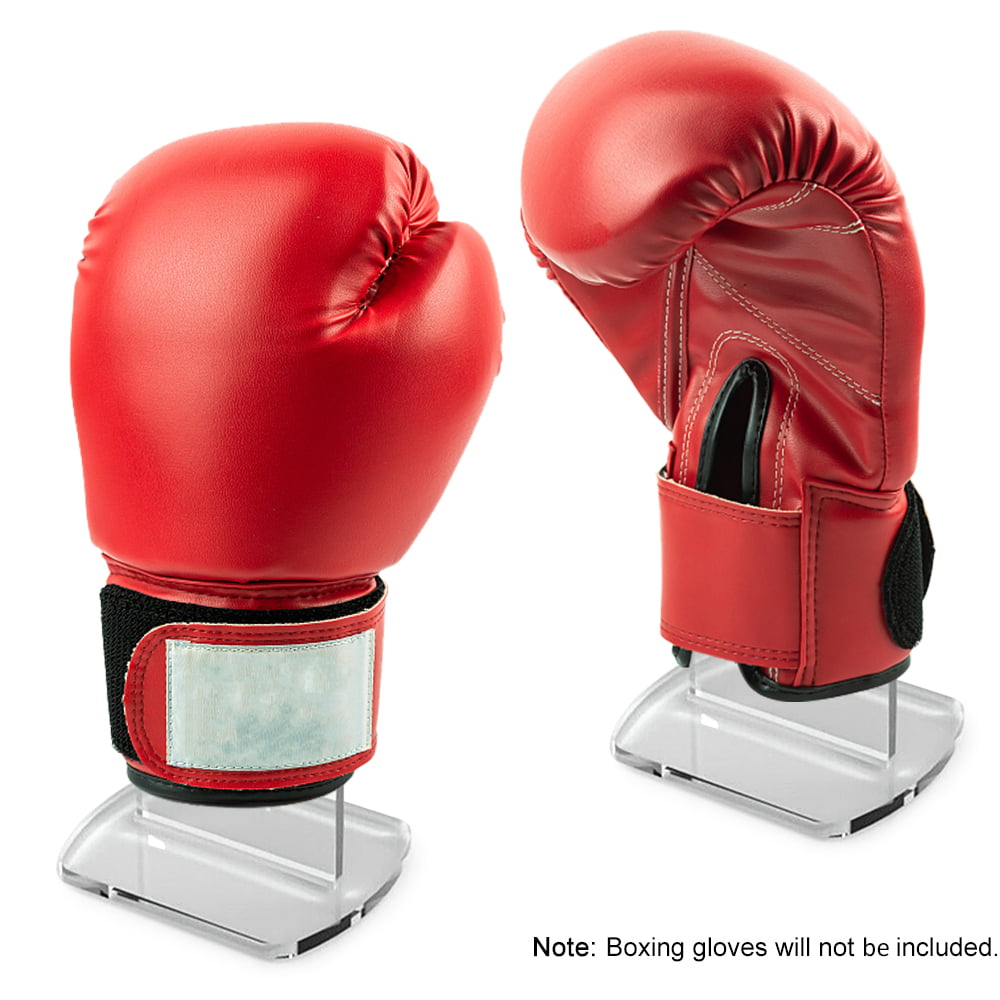 Boxing Gloves Display Holder Baseball Mitten Acrylic Vertical Upright Stand E9F1