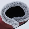 thumbnail image 5 of Women's Mid Calf Snow Boots Winter Warm Comfortable Non Slip Platform Boots Outdoor Fleece Lined High Top Work Shoes Red Size 4.5, 5 of 7