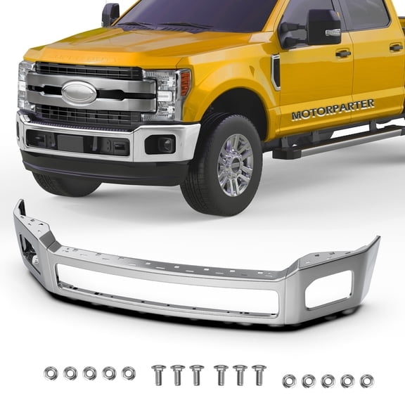For 2011-2016 Ford F250 F350 Super Duty Front Bumper Face Bar Chrome w/Fog Light