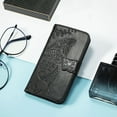 thumbnail image 3 of Allytech for Samsung Galaxy S25 Edge Flip Wallet Case, Luxury PU Leather [Butterfly & Flower Embossed] Magnetic Clasp Stand Case Built-in Card Slots & Cash Pocket, Shockproof Wrist Strap Case, Black, 3 of 6