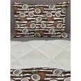 thumbnail image 3 of Tropical Comforter & Sham Bedding Set, Coconut Palm Tree Exotic Climates Beach Ocean Island Jungle Rainforest, 3 pcs Duvet Set Microfiber Filling Quilt, 5 Sizes, Dark Brown Green White, by Ambesonne, 3 of 4