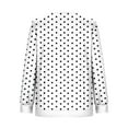 thumbnail image 4 of ITSAME Sweatshirt for Womens, Long Sleeve Pleated Crewneck Polka Dot Ladies Fall Tops Clothes White L, 4 of 5
