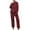 Wine, variant on Inleife Womens Winter Pajama Sets for Solid Color Coral Fleece Home Clothes Casual Pocket Long Sleeve Hooded Top Pants Sleepwear Robe Set