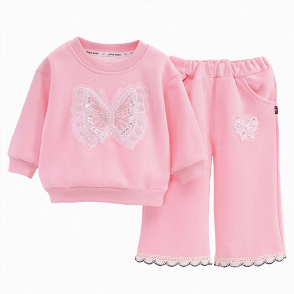 18-24 Months Toddler Baby Girls Fall Clothes Set 3 6 12 18 24M 2T 3T Print Long Sleeve Pullover Pants Pcs Outfit Fall Winter Toddler Baby Boy Clothes 2Pcs Crewneck Red