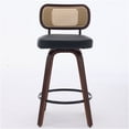 thumbnail image 2 of JERFIT 2-Pack Swivel Bar Stools with Cane Back, PU Leather Upholstered Counter Stools for Kitchen Island, Dining Room, Black, 2 of 10