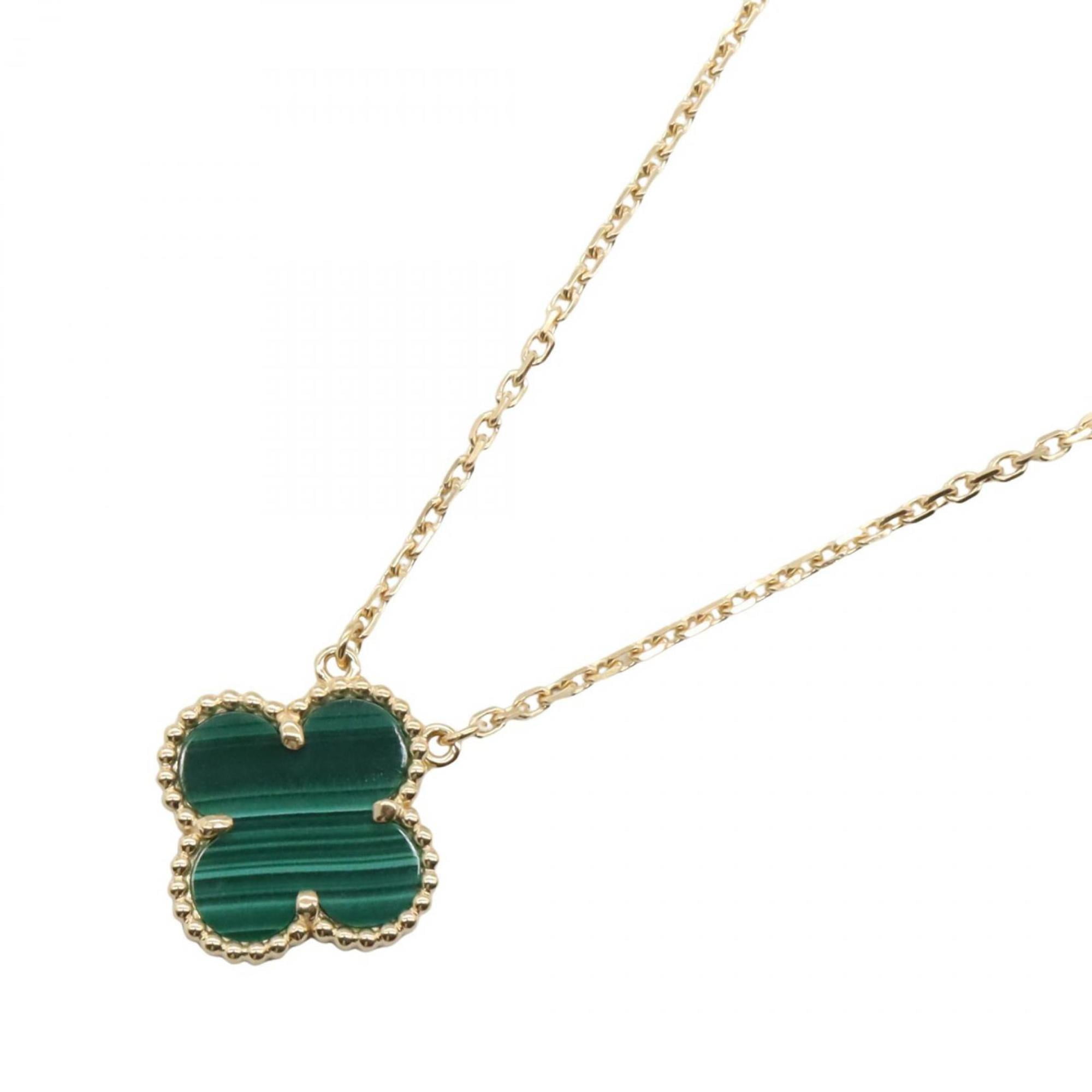 Pre-Owned Van Cleef & Arpels Vintage Alhambra Malachite Necklace, 18K Yellow Gold,... (Good)