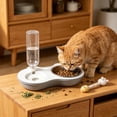 thumbnail image 4 of Juego de comederos dobles para gatos con cuencos elevados de acero inoxidable para comida y agua – Base antideslizante, dispensador automático de agua, diseño 2 en 1 para comida seca o húmeda., 4 of 6