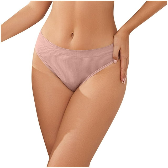 Womens Solid Color Pants With Low Waist Comfortable Breathable And Fashionable Briefs (Womens Triangle Briefs)