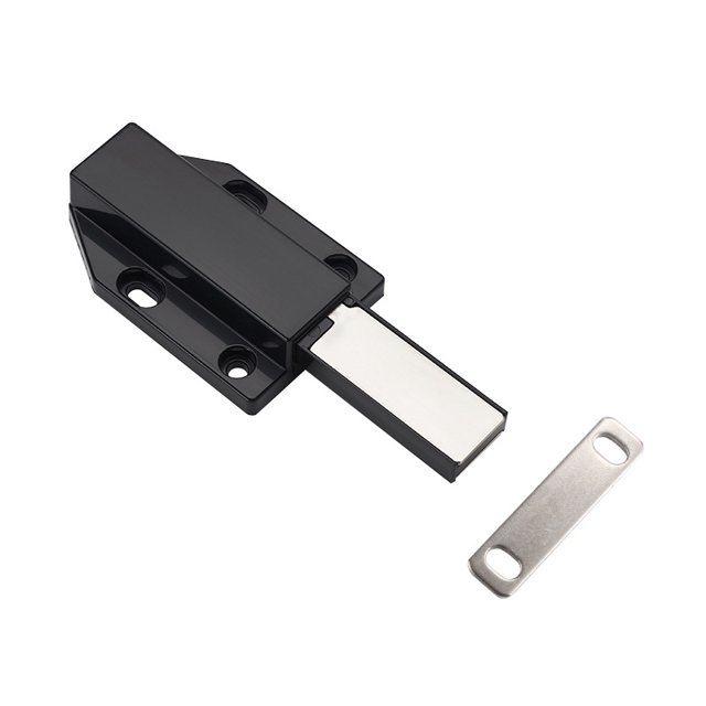 Rebotador de puerta de gabinete negro, interruptor invisible sin manija tipo empuje, puerta de cajón de rebote oculta