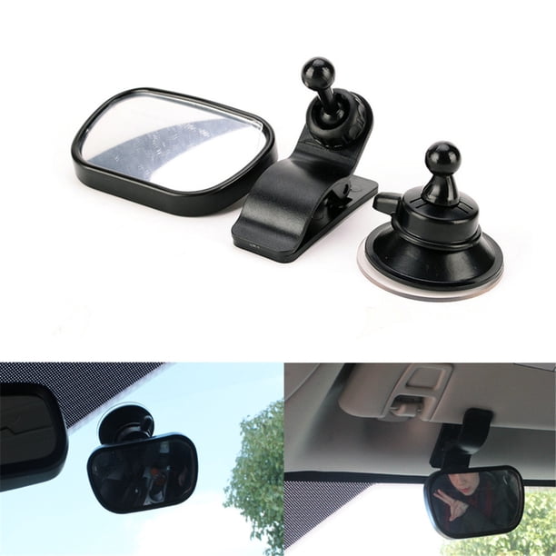 1 juego de espejos para coche de bebé - Vista amplia para una mejor visibilidad - Asiento de seguridad irrompible para bebés, niños o niños pequeños - Ventosa o visera