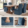 thumbnail image 5 of Usaint Upholstered Dining Chair with Casters and Storage, Fabric Chair for Dining Room, Home Office and Living Room, Navy, 5 of 7