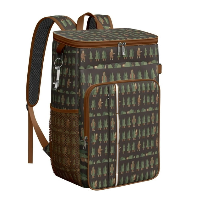 Sac à Dos Glacière Isolé Sasquatch Wilderness, Sac à Lunch Multi-Compartiments Étanche, Imperméable pour Extérieur, Camping, Plage, BBQ, Randonnée