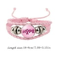 thumbnail image 2 of zttd cancer awareness cute care around the accessories handmade leather bracelet women, 2 of 3