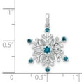 thumbnail image 4 of Real 14kt White Gold 1/4ct. Blue and White Diamond Snowflake Pendant; for Adults and Teens; for Women and Men, 4 of 4