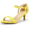 thumbnail image 1 of Dream Pairs Women's Low Stilettos Heel Sandals Ankle Strap Work Dress Shoes LEXII YELLOW/PU Size 11, 1 of 5