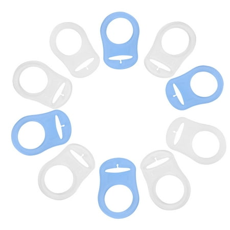 Dilwe 10Pcs Multi Silicone Clear Baby Dummy Buttons Style Pacifier Holder Clip Adapter for Rings,Pacifier Clips Adapter, Baby Pacifier Holder