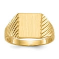 thumbnail image 1 of Solid 14k Yellow Gold 9.5x8mm Closed Back Engravable Monogram Signet Ring Band Size 5, 1 of 6