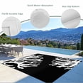 thumbnail image 3 of Coral Black Outdoor Rug 5x8 Ft - Reversible Patio Rug Outdoor Camping Rugs, Coastal White Ocean Marine Nautical Beach Washable Indoor Outdoor Area Rugs, Non-Slip Outdoor Carpet Runner for Deck/Porch, 3 of 8