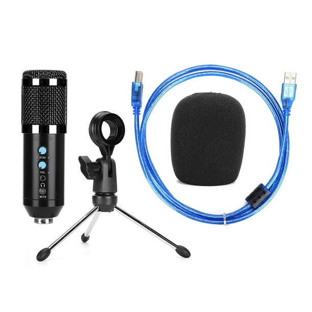 Micrófono de trípode de escritorio USB Sincero micrófono de condensador negro
