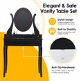 thumbnail image 6 of Makeup Vanity Table Set with 360° Rotatable Oval Mirror, 5 Drawers, Dressing Table with Padded Stool for Bedroom,Black, 6 of 10