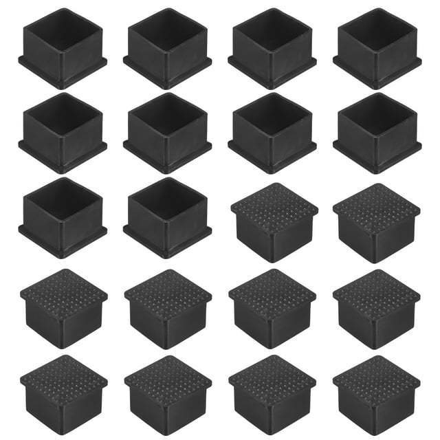 Uxcell Paquete de 20 Tapas de Pierna Cuadradas para Muebles, Tapas de Pierna de 1.5" (38mm) para Sillas/Mesas/Camas