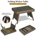 thumbnail image 3 of Pemberly Row Patio Folding Wicker Side Coffee Table Poolside Garden Lawn Bistro, 3 of 7