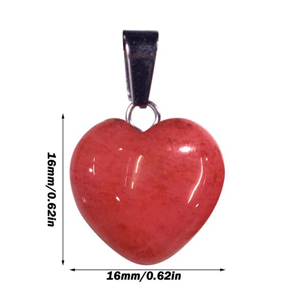FNGZ Hangs Clearance Heart Pendant Crystal Stone Peach Heart Pendant Women's Necklace Natural Rough Stone Love Pendant