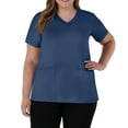 thumbnail image 5 of Fabrcox White Scrub Women Tops Slim Fit Short Sleeve V Neck Nurse Scrubs Tops with Pockets Fall Spring Working Uniform Royal Blue 5XL, 5 of 5
