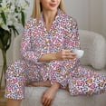 thumbnail image 6 of Hirioo love heart for Women's Pajama Sets 2 Piece Pjs Women's Long-Sleeved Pajama Set Button Down Sleepwear,S-XXL-Large, 6 of 7