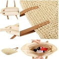 thumbnail image 6 of Kukuzhu Women Straw Shoulder Handbag Tote Shoulder Bag Summer Beach Woven Handmade Weaving Casual Bag for Vocation Travel, 6 of 6
