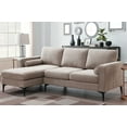 thumbnail image 2 of [VIDEO provided] [New]86" Convertible Sectional Sofa, Modern Chenille Fabric Sectional Sofa, L-Shaped Couch 3-Seat Sofa Sectional with Reversible Chaise (2 Pillows), 2 of 9