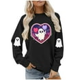 thumbnail image 5 of Neewe Women's Halloween Sweatshirts Skull Graphic T Shirts Long Sleeve Pullover Tops Gothic Fall Clothes 2025, 5 of 8