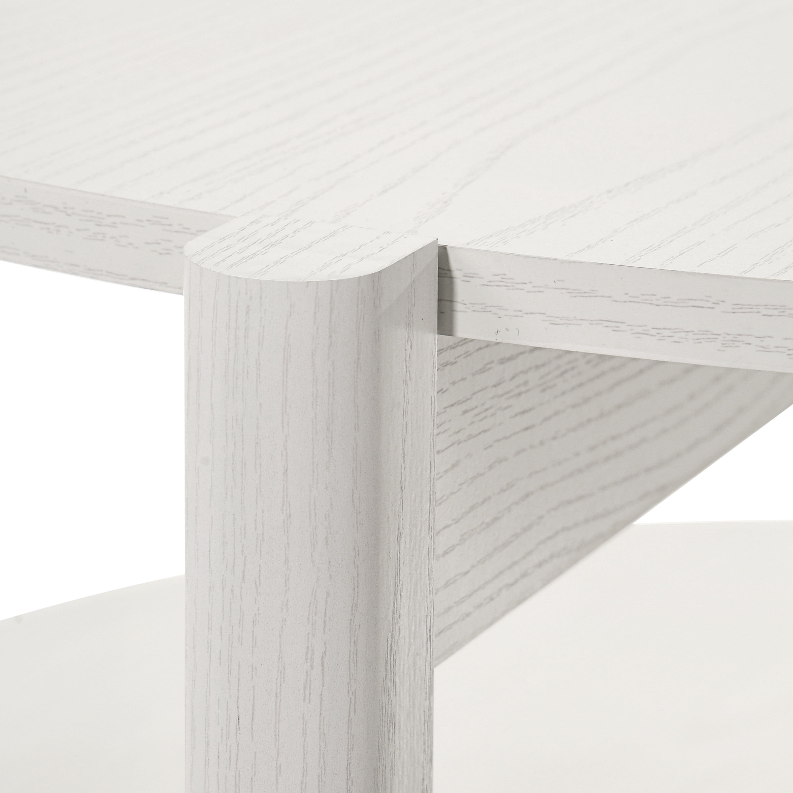 Furniture of America Afra Modern Wood Round Coffee Table with Open Bottom Shelf, White