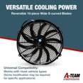 thumbnail image 2 of A-Team Performance - Ventilador de refrigeración de radiador eléctrico de 16 pulgadas con 10 aspas anchas curvadas en S - Kit de termostato 3000 CFM reversible de empuje o tracción con kit de montaje, 2 of 5