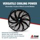 thumbnail image 2 of A-Team Performance - Ventilador de refrigeración de radiador eléctrico de 16 pulgadas con 10 aspas anchas curvadas en S - Kit de termostato 3000 CFM reversible de empuje o tracción con kit de montaje, 2 of 5