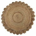thumbnail image 5 of HAND WOVEN JUTE ECO-FRIENDLY AREA RUGS - 4'x4', Round Shape, Beige Color, Oriental Pattern, High Pile, Natural Fiber, Outdoor Indoor Handmade Area Rugs for Living Room, Bed Room (J00074), 5 of 5