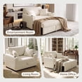 thumbnail image 3 of Marrber Beige 52” 3-in-1 Convertible Pull-Out Sofa Bed Sleeper Loveseat with Reclining Backrest, Built-in Cup Holders, Pet-Friendly Corduroy Sofa for Small Space, 3 of 8