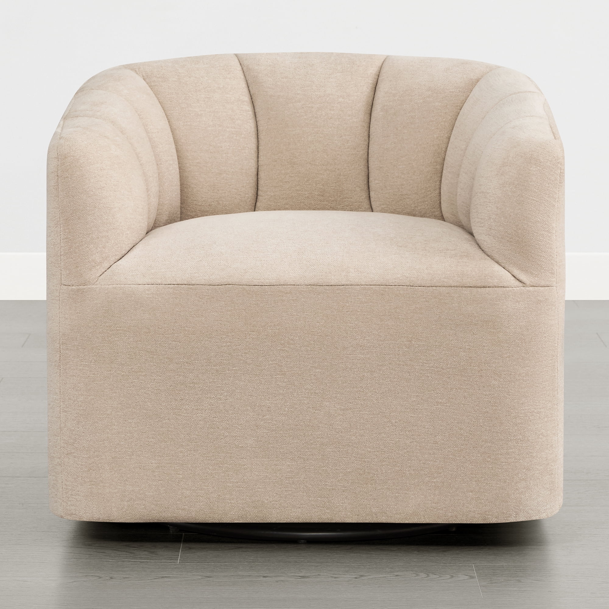 Spruce & Spring Swivel Accent Chair for Living Room, Barrel Armchair for Bedroom Reading Nook, Oatmeal