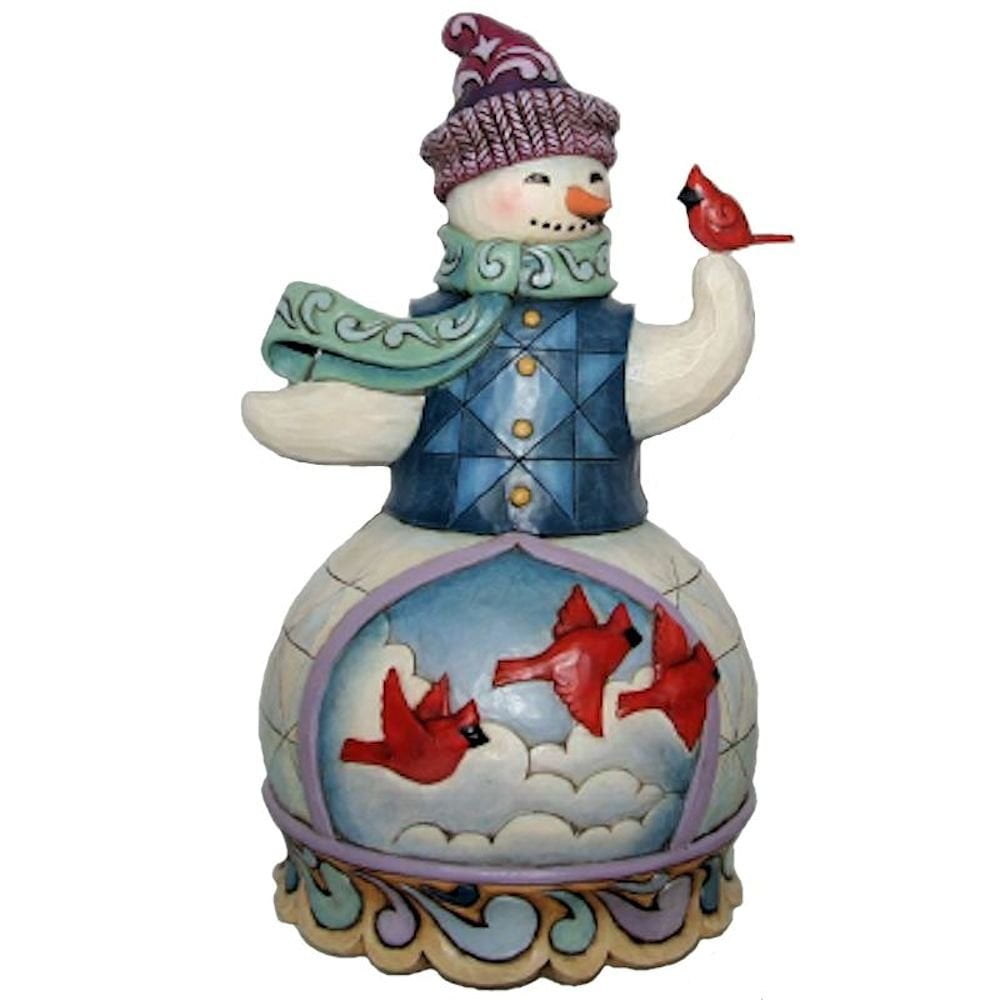Jim Shore HWC 2019 Snowman w/Cardinal Statue #4059914 NIB 