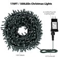 thumbnail image 2 of Luces navideñas MZD8391, 170 pies, 500 LED, impermeables, color blanco cálido, 2 of 7