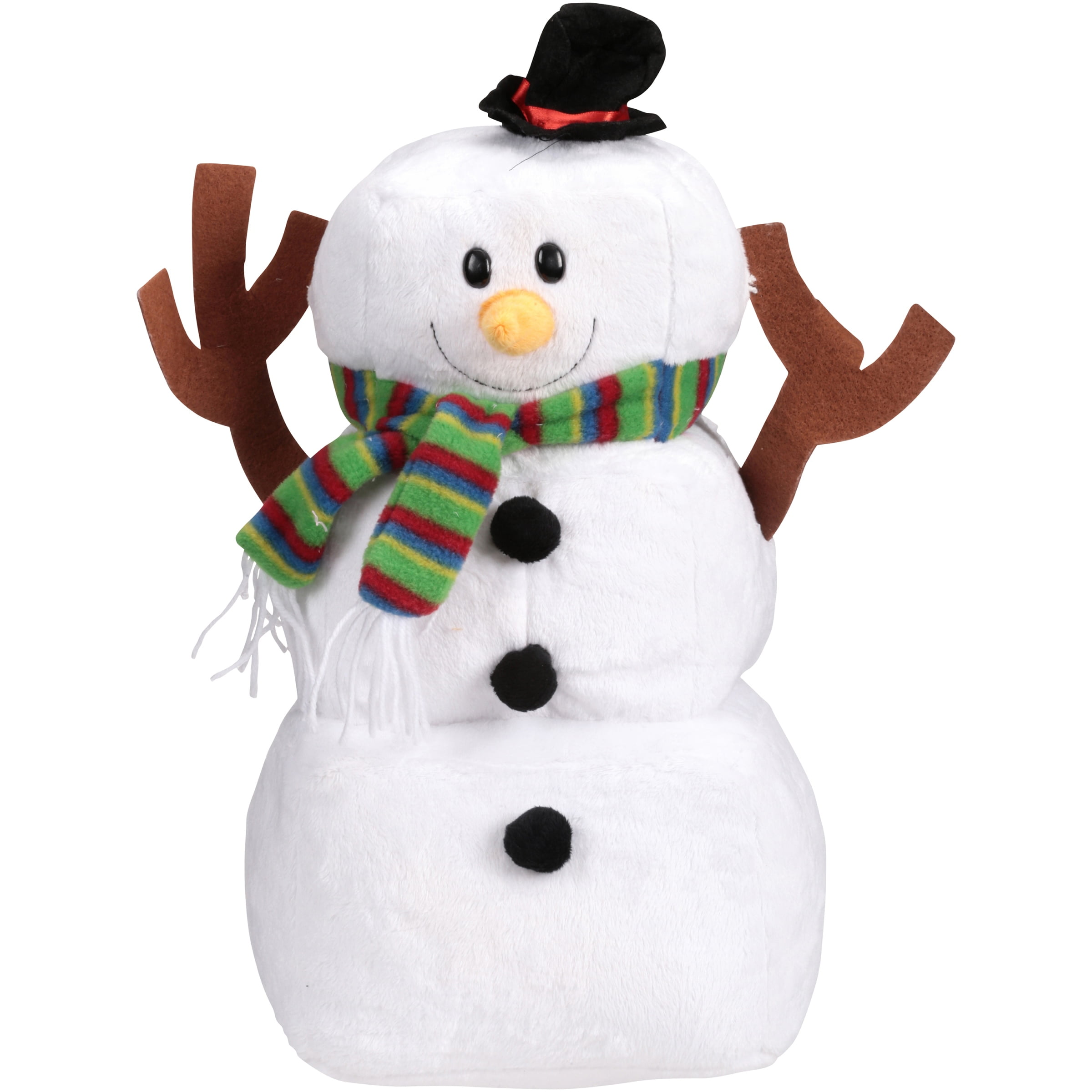 Holiday Time Plush Snowman with Top Hat Plush